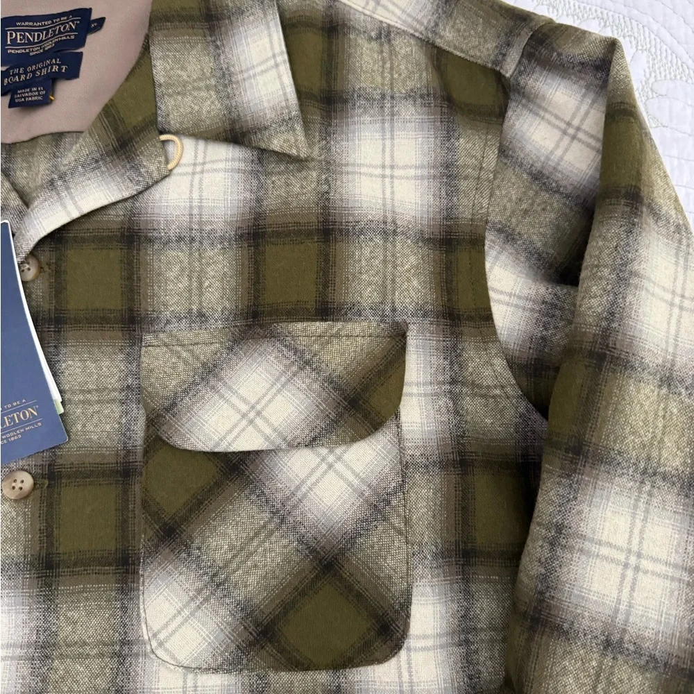 NWT Pendleton Men's Green Plaid Board Shirt- Size XL - Picture 3 of 10